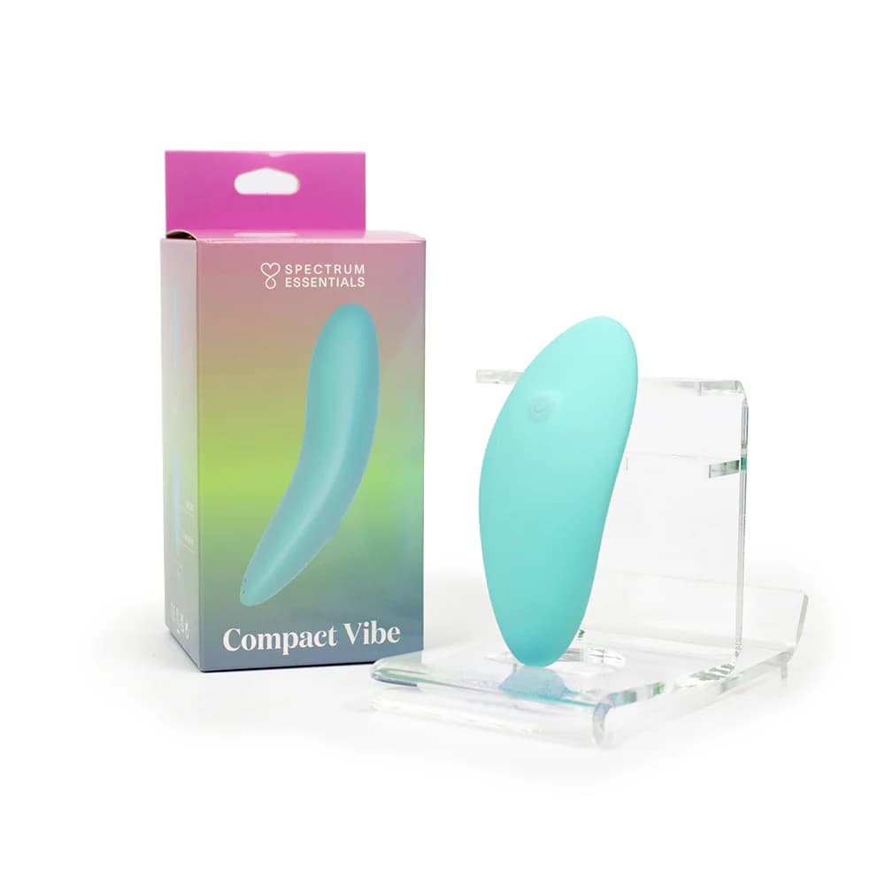 Spectrum Essentials Rechargeable Silicone Compact External Vibrator Blue
