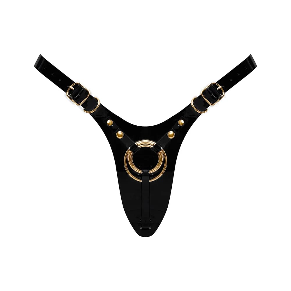 Strap-On-Me Leatherette Harness Fabulous One Size Black Glossy