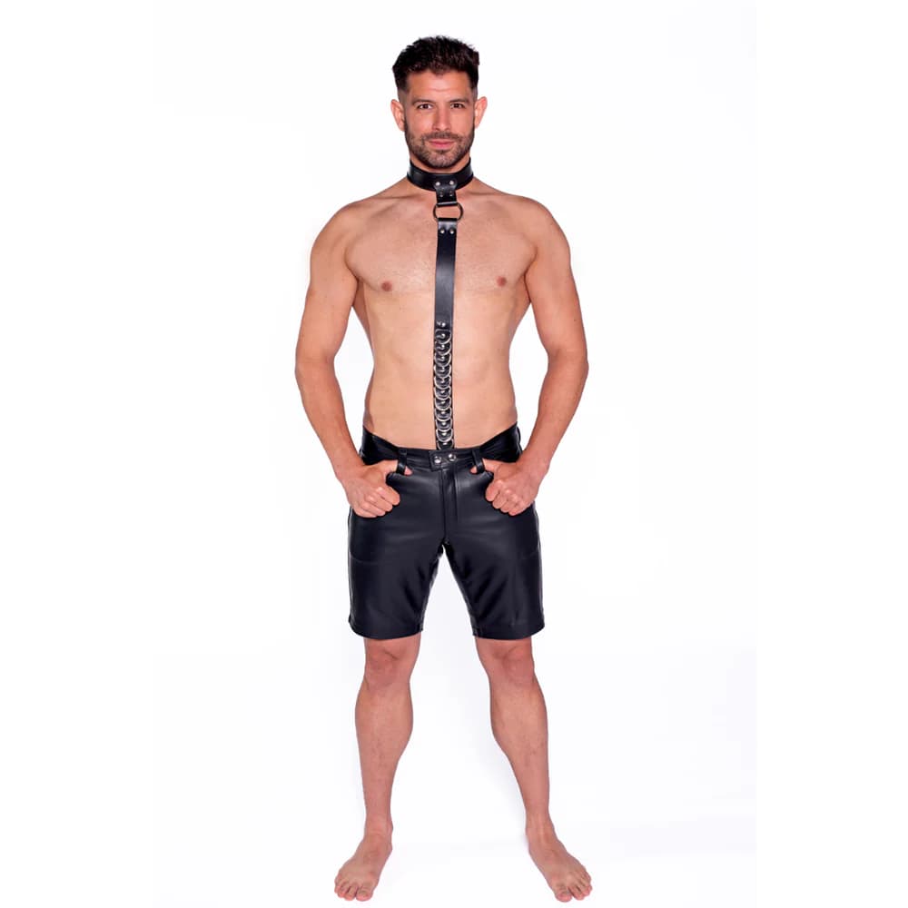 Prowler RED Leather Collar with Strap thumbnail 3