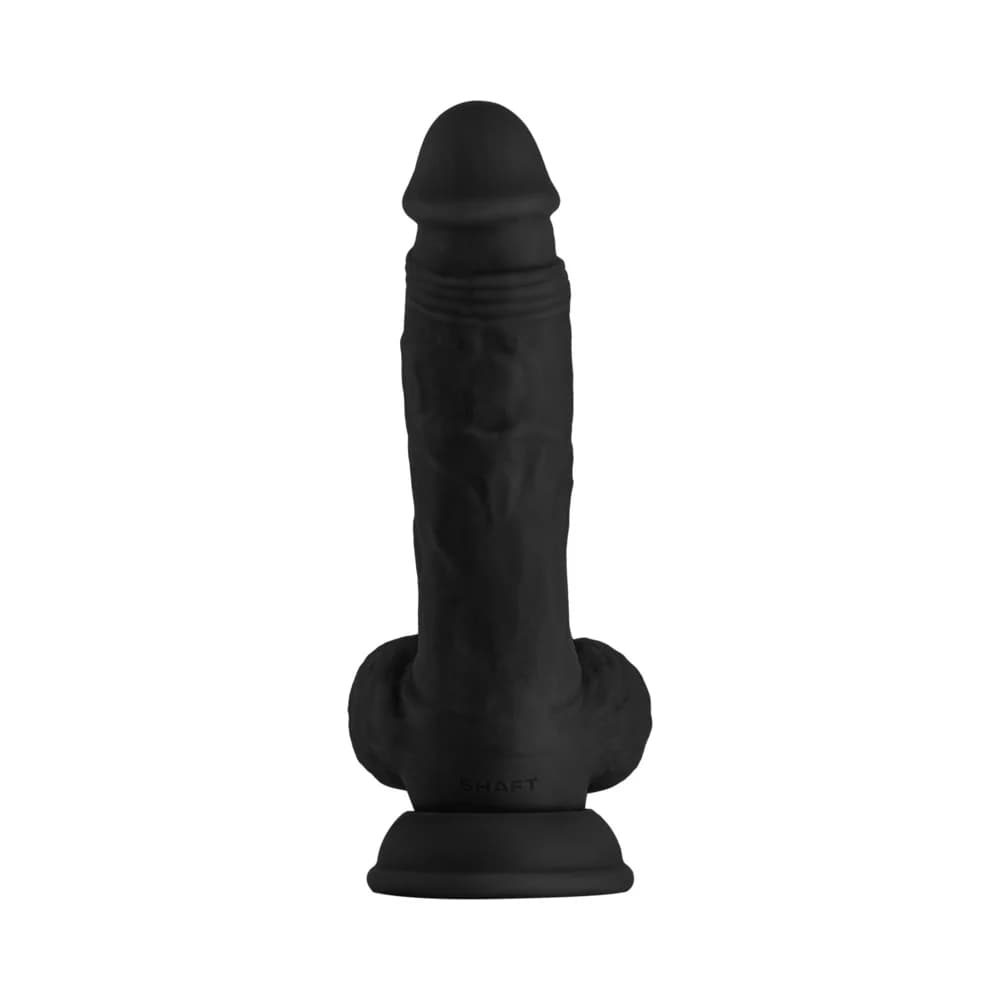Shaft Model A 8.5 in. Liquid Silicone Dong with Balls Black thumbnail 3