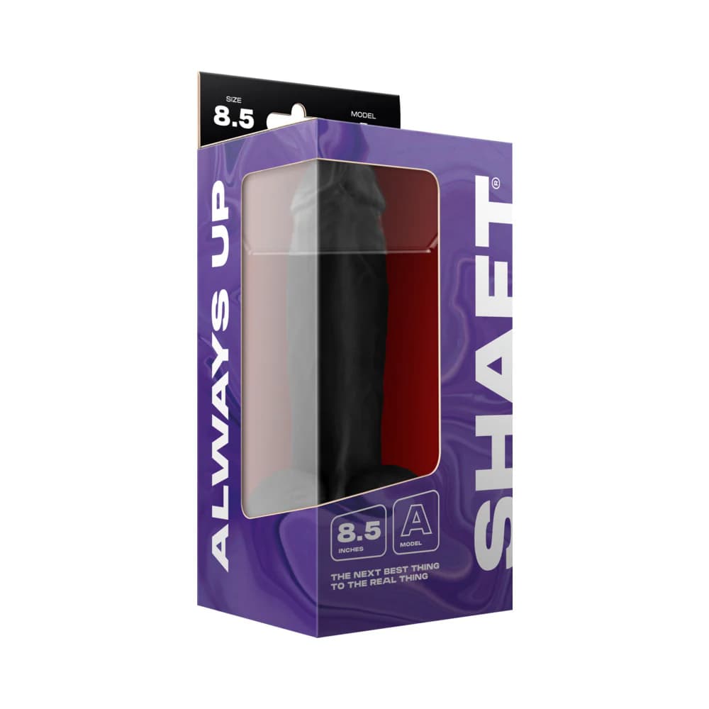 Shaft Model A 8.5 in. Liquid Silicone Dong with Balls Black thumbnail 5