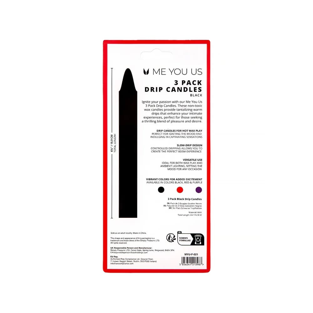 Me You Us Drip Candles 3 Pack Black thumbnail 3