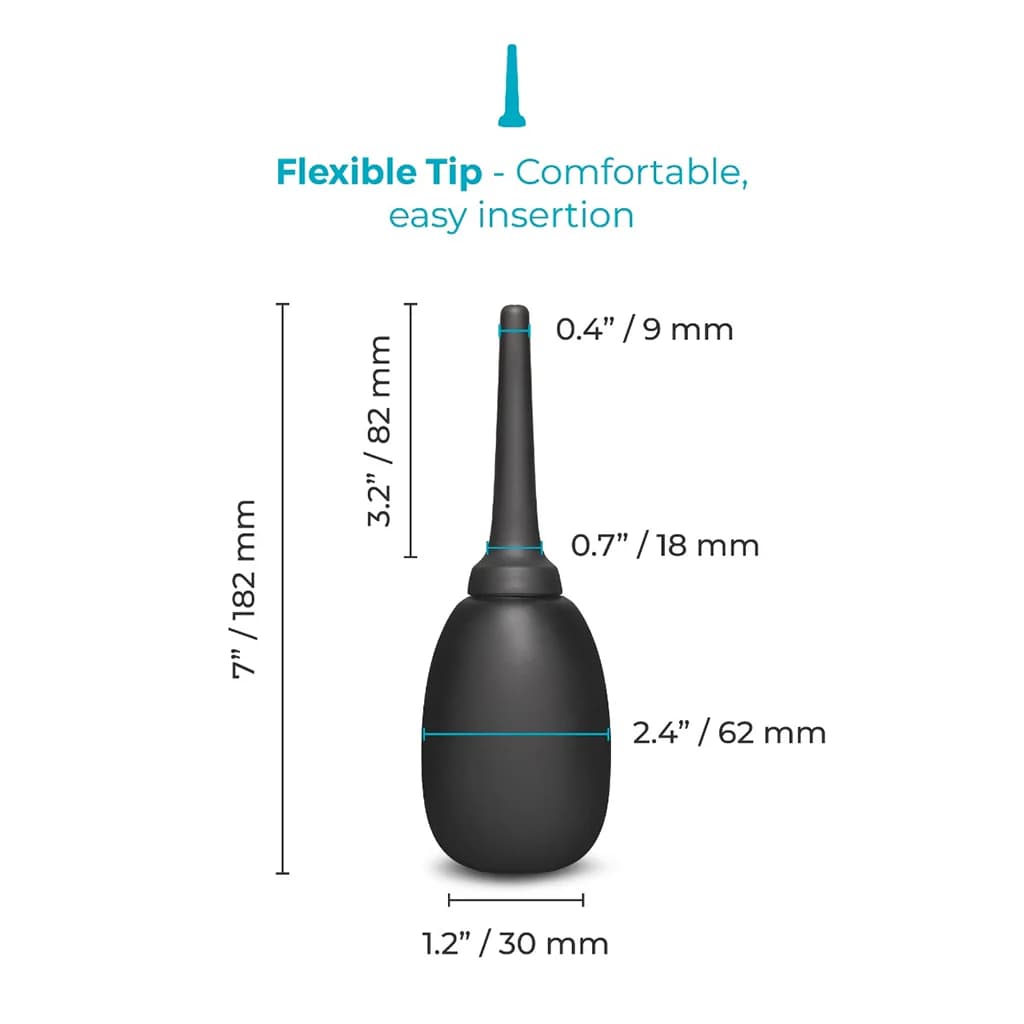 b-Vibe Flexible Silicone Anal Douche Black thumbnail 7