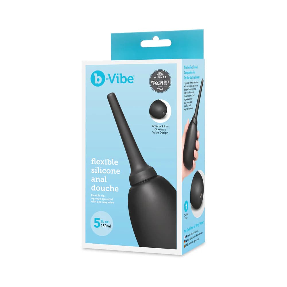 b-Vibe Flexible Silicone Anal Douche Black thumbnail 8