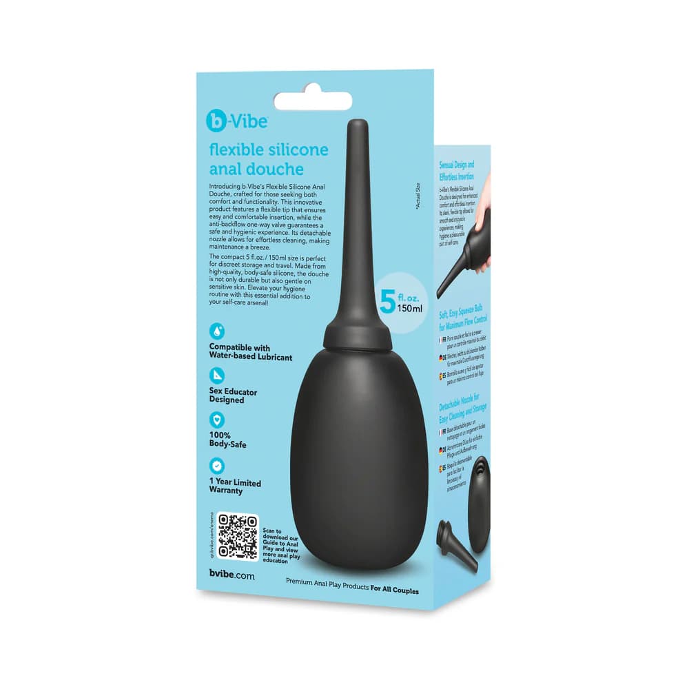 b-Vibe Flexible Silicone Anal Douche Black thumbnail 9