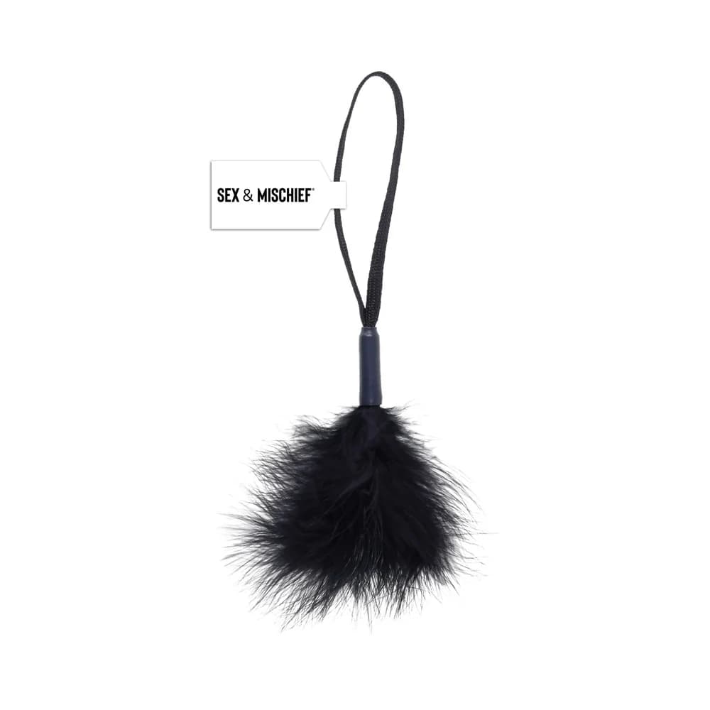 Sportsheets Sex & Mischief Peaches 'n CreaMe Wrist Feather Tickler Black