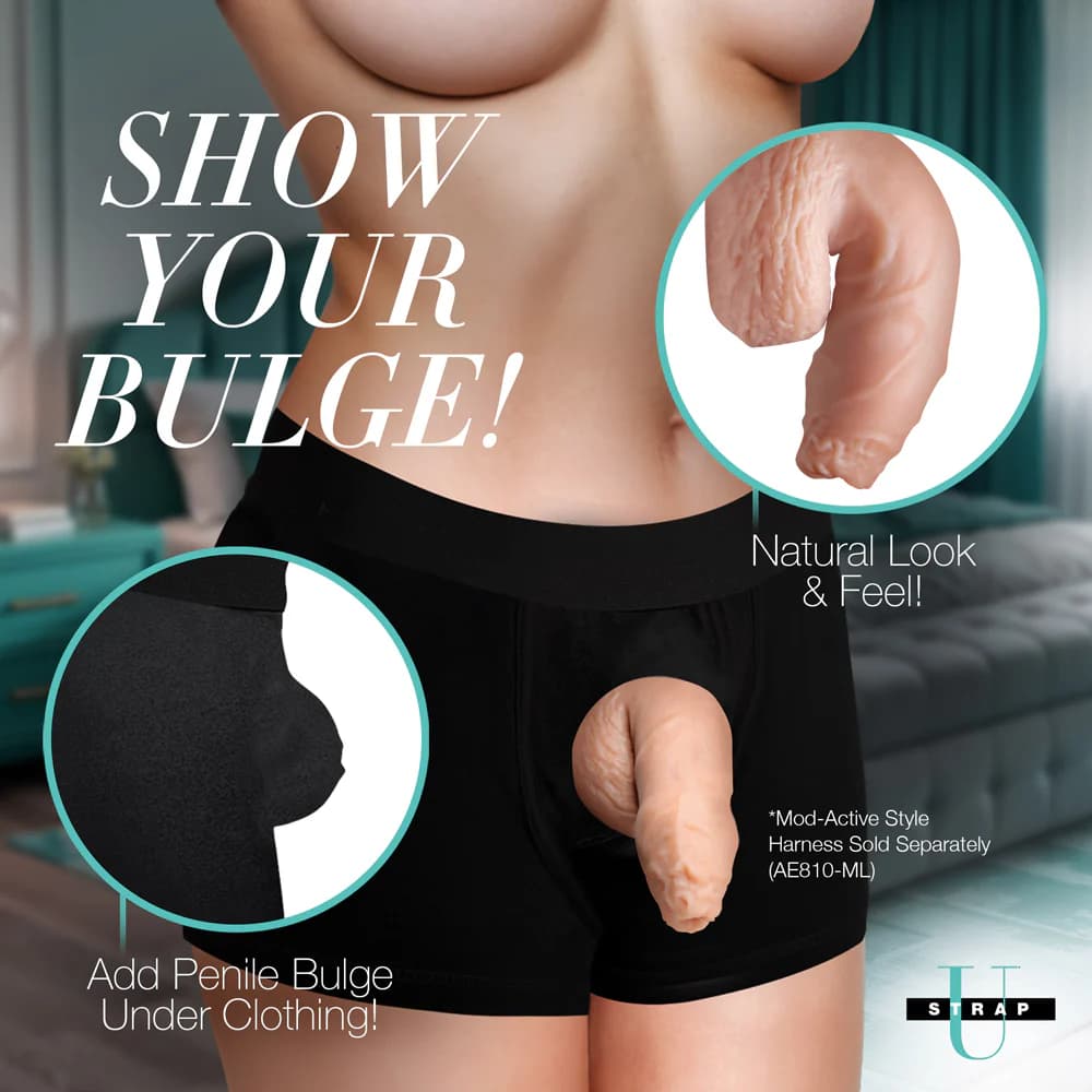 Strap U 5.1 in. Uncut Silicone Packer Dildo Light thumbnail 9