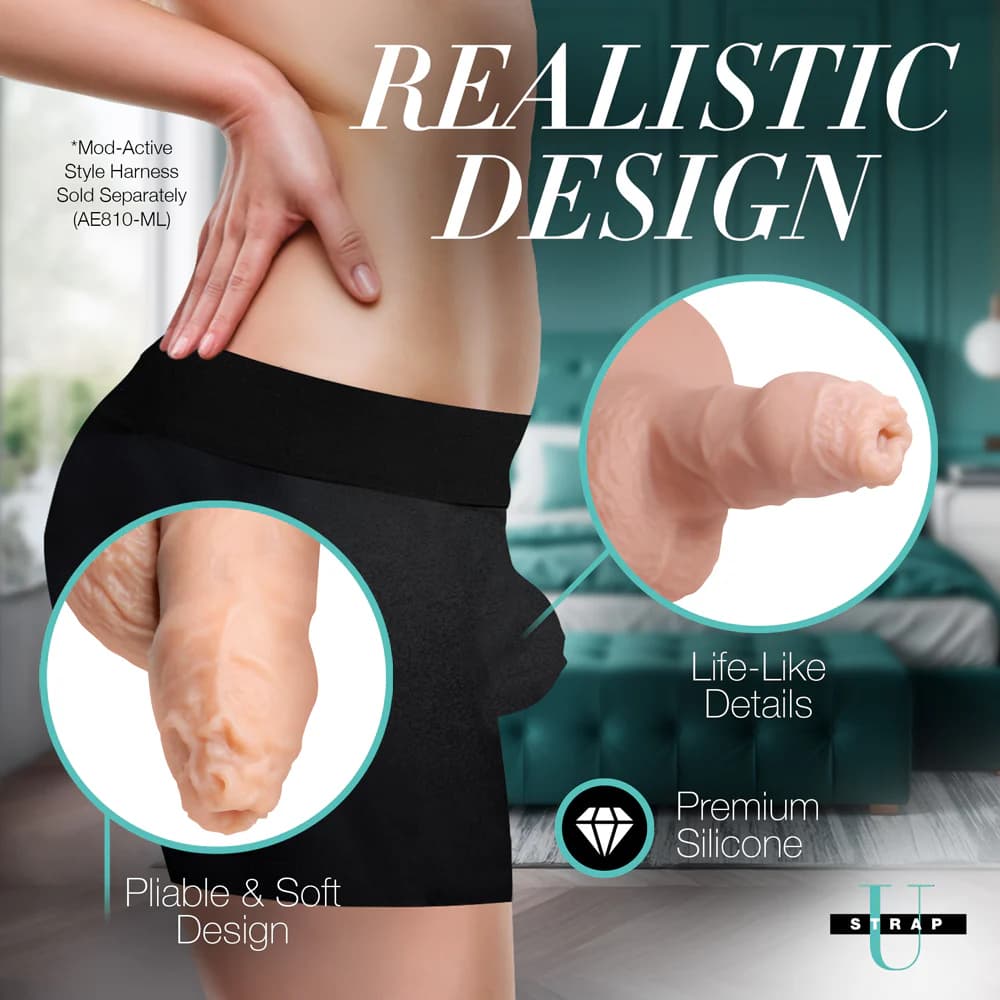 Strap U 5.1 in. Uncut Silicone Packer Dildo Light thumbnail 10