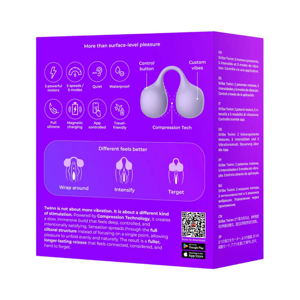 SVibe Snail Twinn Finger Vibrator Lilac (App-Enabled) thumbnail 5