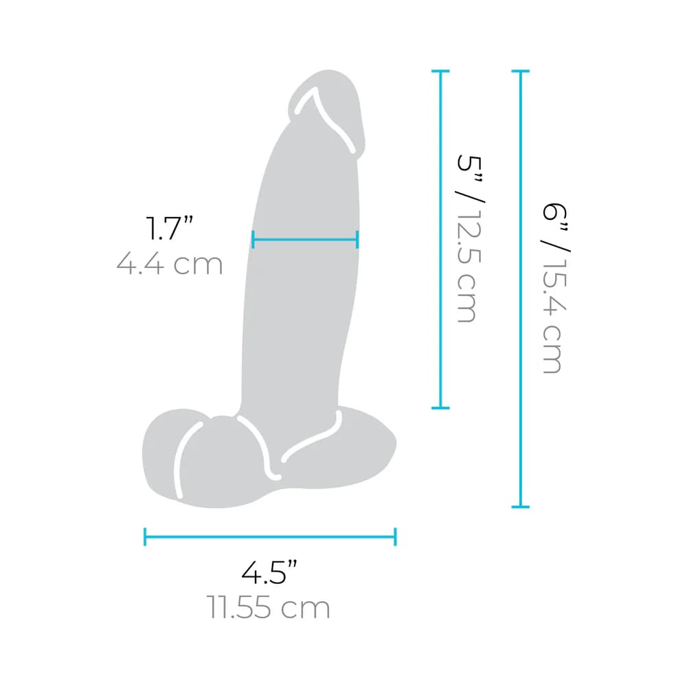 b-Vibe Slipskin Realistic Silicone Dildo 6 in. Girthy Cream thumbnail 10