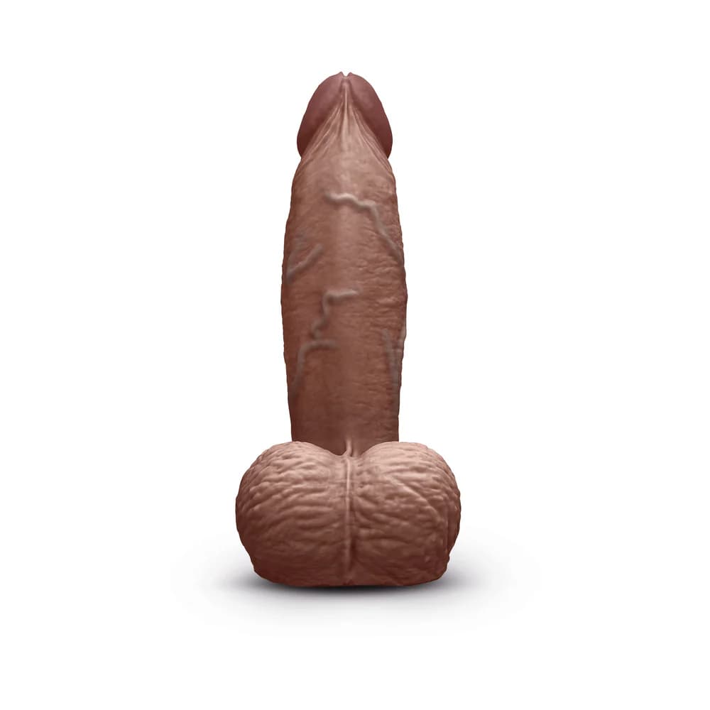 b-Vibe Slipskin Realistic Silicone Dildo 6 in. Girthy Brown thumbnail 2