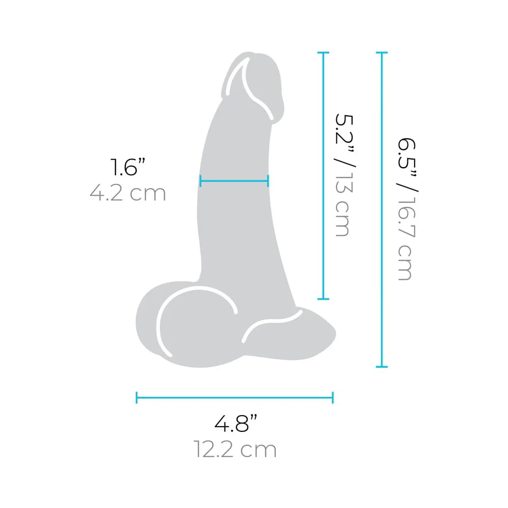 b-Vibe Slipskin Realistic Silicone Dildo 6.5 in. Curved Cream thumbnail 10