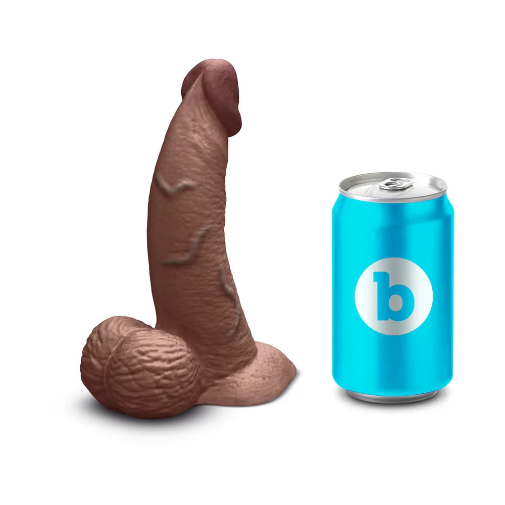 b-Vibe Slipskin Realistic Silicone Dildo 6.5 in. Curved Brown thumbnail 9