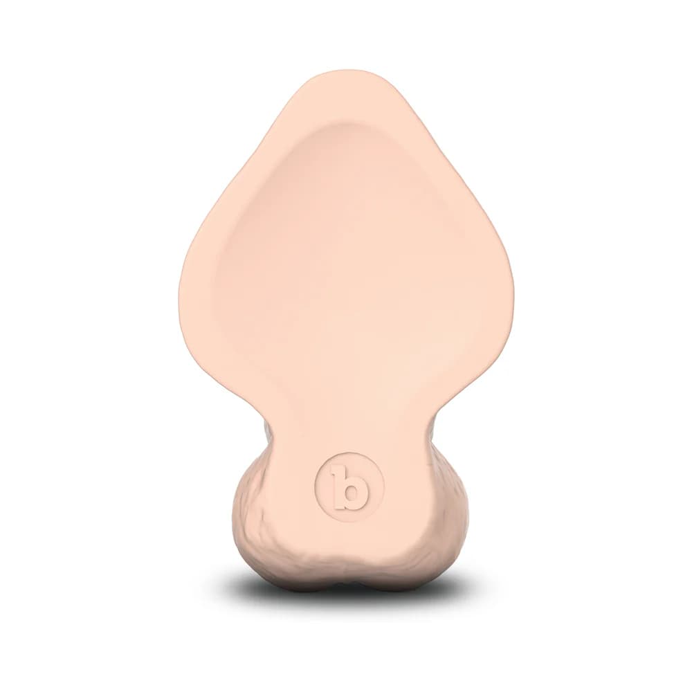 b-Vibe Slipskin Realistic Silicone Dildo 8 in. Curved Cream thumbnail 5