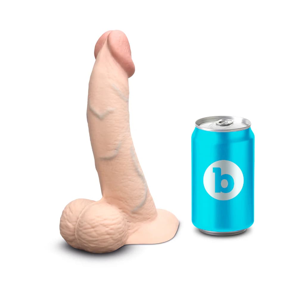 b-Vibe Slipskin Realistic Silicone Dildo 8 in. Curved Cream thumbnail 9