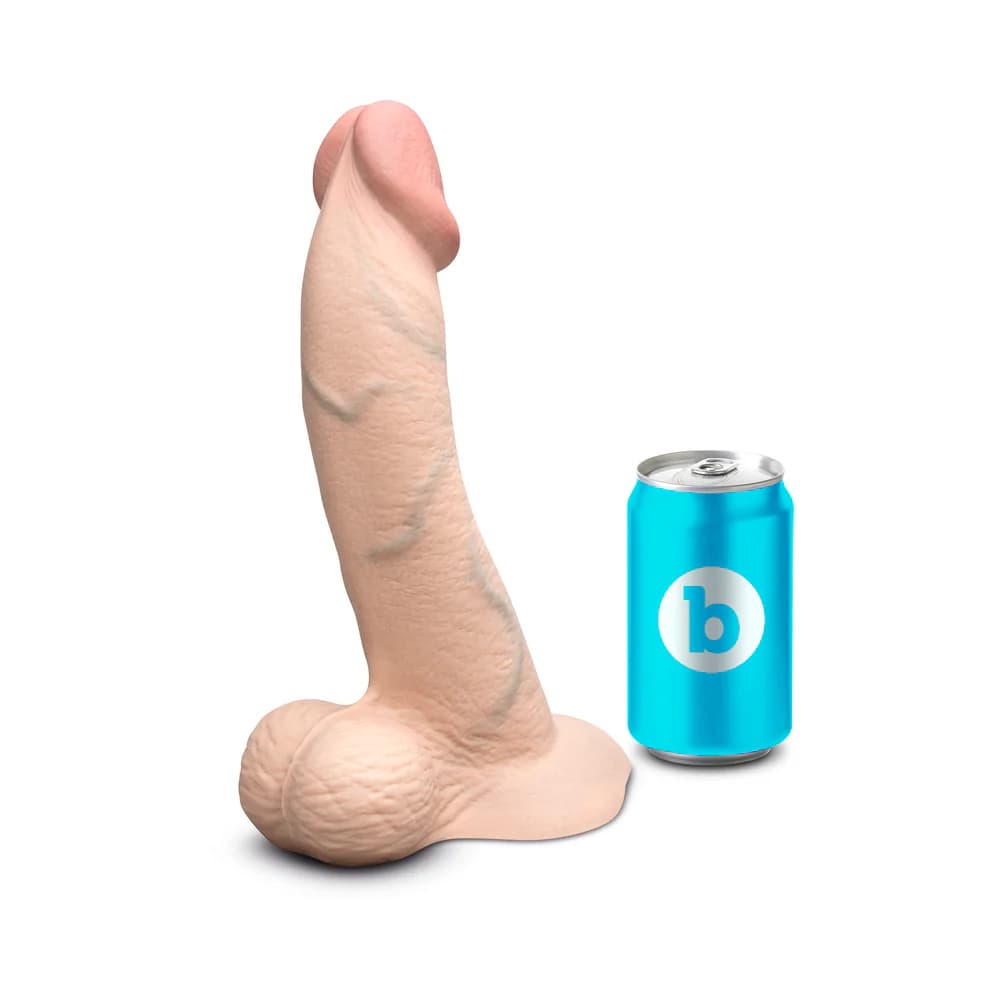 b-Vibe Slipskin Realistic Silicone Dildo 10 in. Curved Cream thumbnail 10