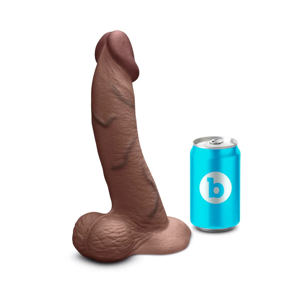 b-Vibe Slipskin Realistic Silicone Dildo 10 in. Curved Brown thumbnail 10