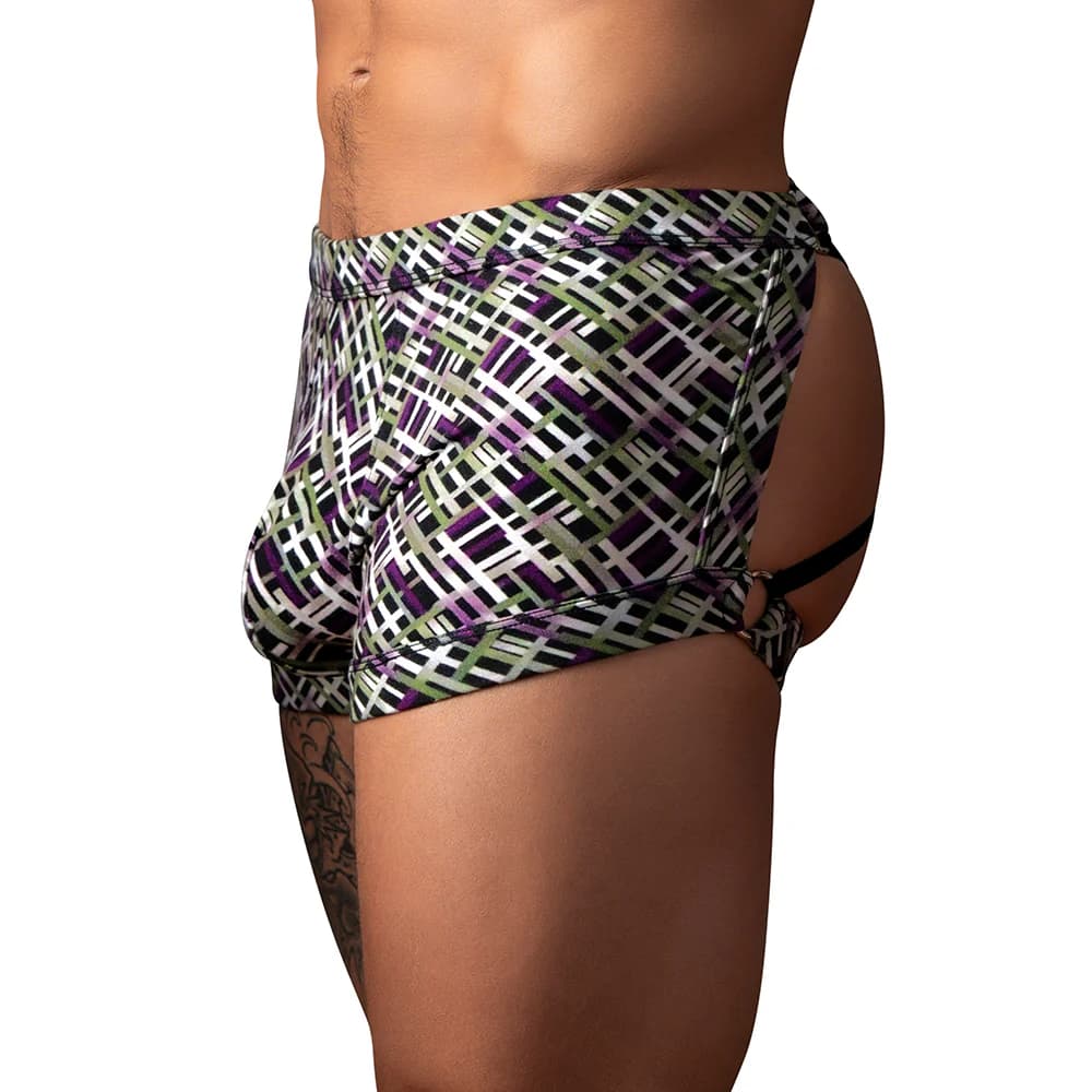 Male Power Gridlock'd Short with Strap Print M thumbnail 2