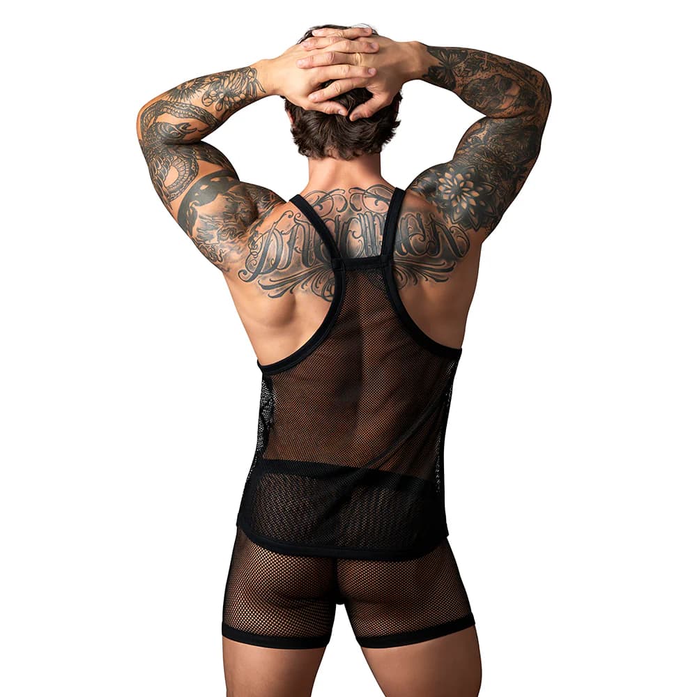 Male Power Fishnet 2.0 Tank Top Black L/XL thumbnail 2