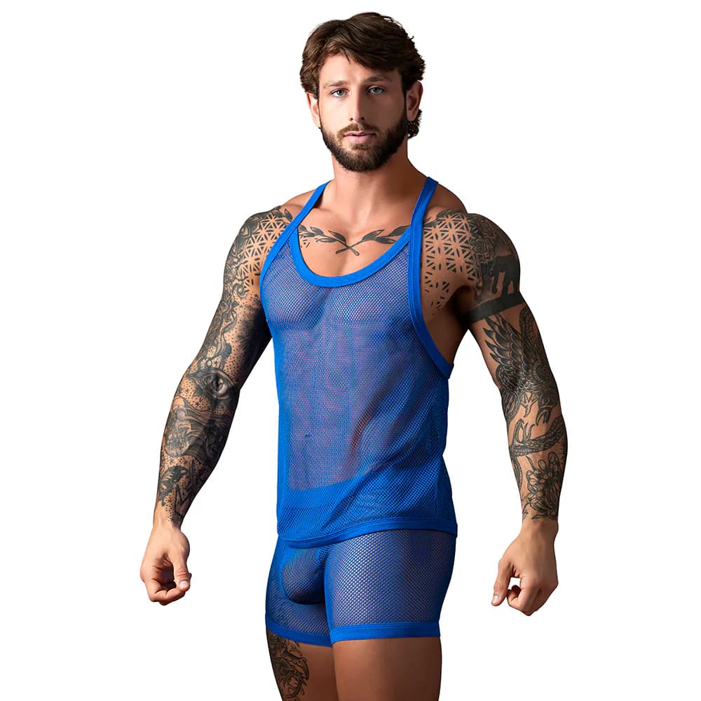 Male Power Fishnet 2.0 Tank Top Royal L/XL