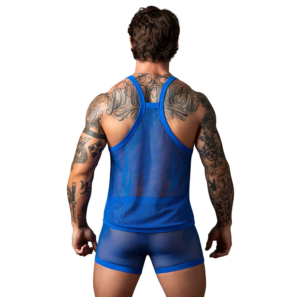 Male Power Fishnet 2.0 Tank Top Royal L/XL thumbnail 2