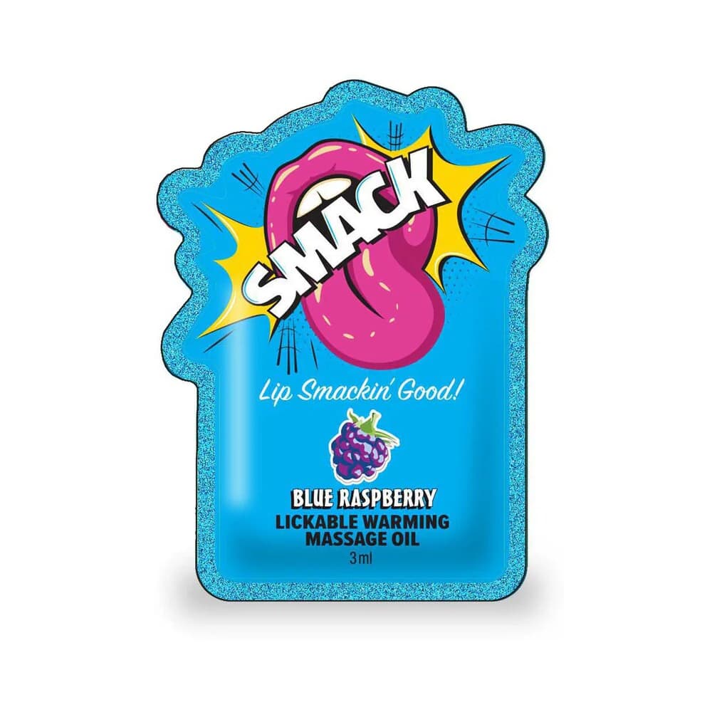 Smack Lickable Massage Oil 3 ml Pouch Blue Raspberry 36-Piece Display thumbnail 2