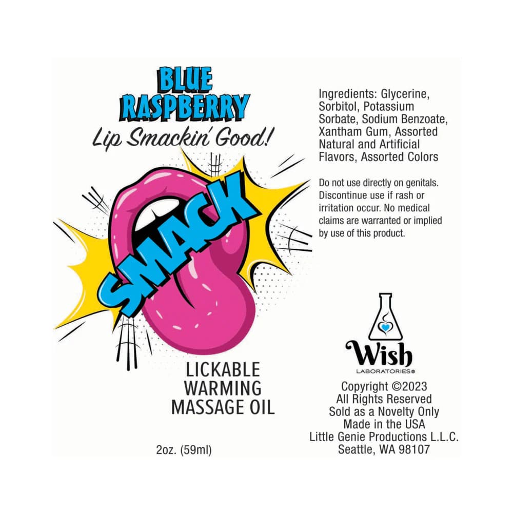 Smack Lickable Massage Oil 3 ml Pouch Blue Raspberry 36-Piece Display thumbnail 3