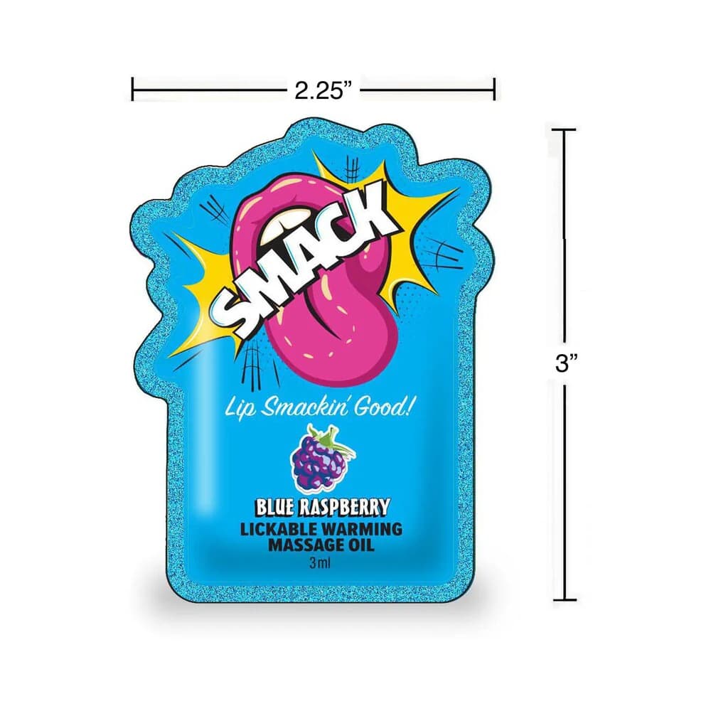 Smack Lickable Massage Oil 3 ml Pouch Blue Raspberry 36-Piece Display thumbnail 4