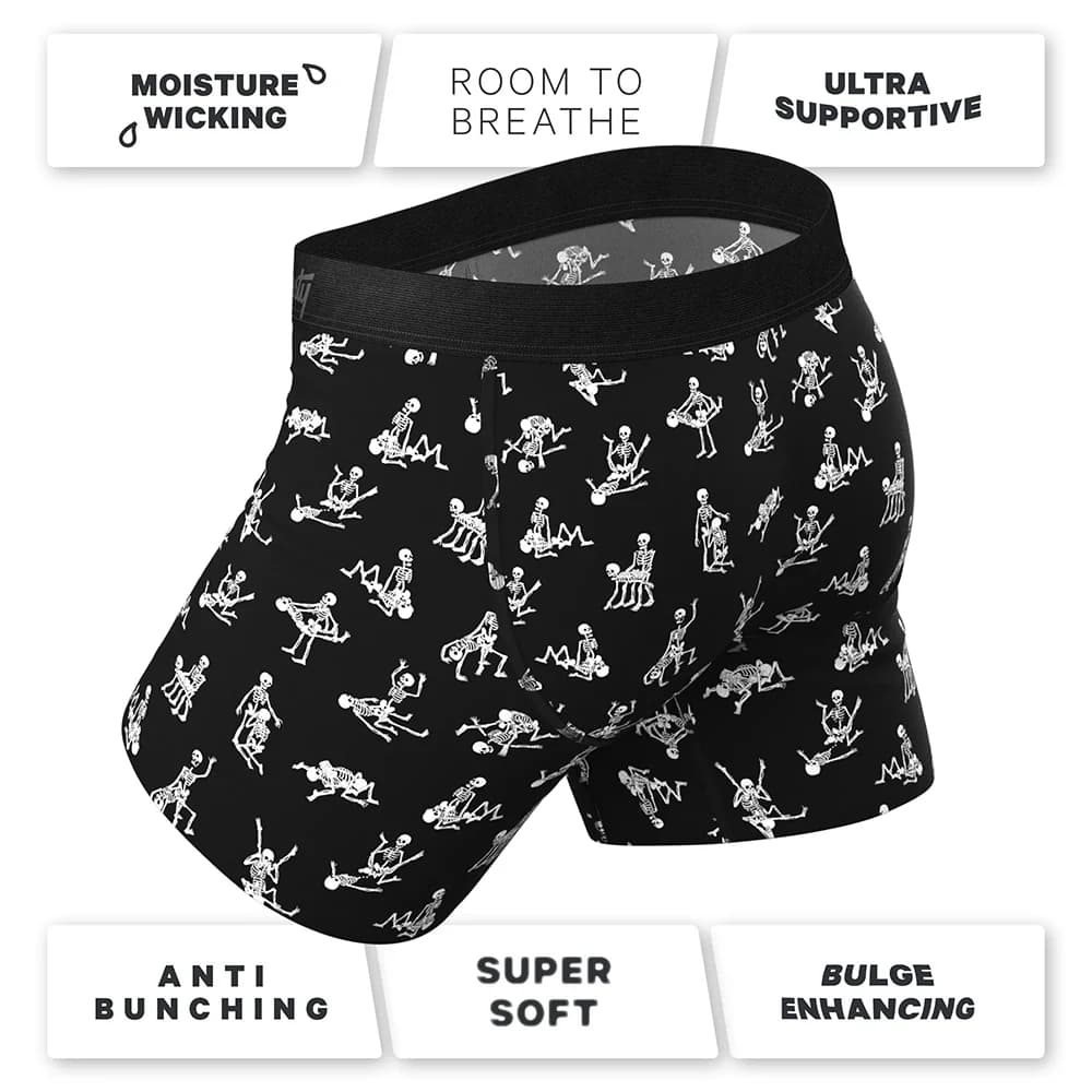 Shinesty The Bare Back Bones Glow-in-the-Dark Skeletons Ball Hammock Pouch Underwear with Fly XL thumbnail 6