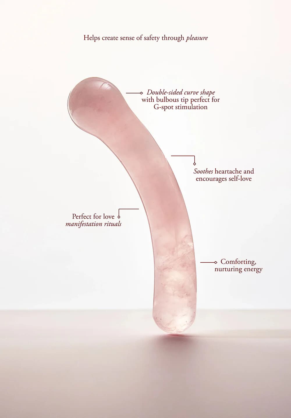 Chakrubs Heart Curve Rose Quartz Wand thumbnail 6