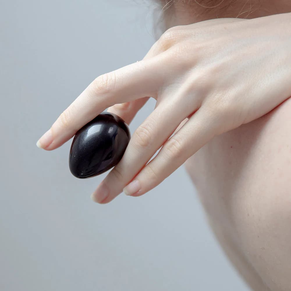 Chakrubs Xaga Yoni Egg Obsidian (non-drilled) thumbnail 4