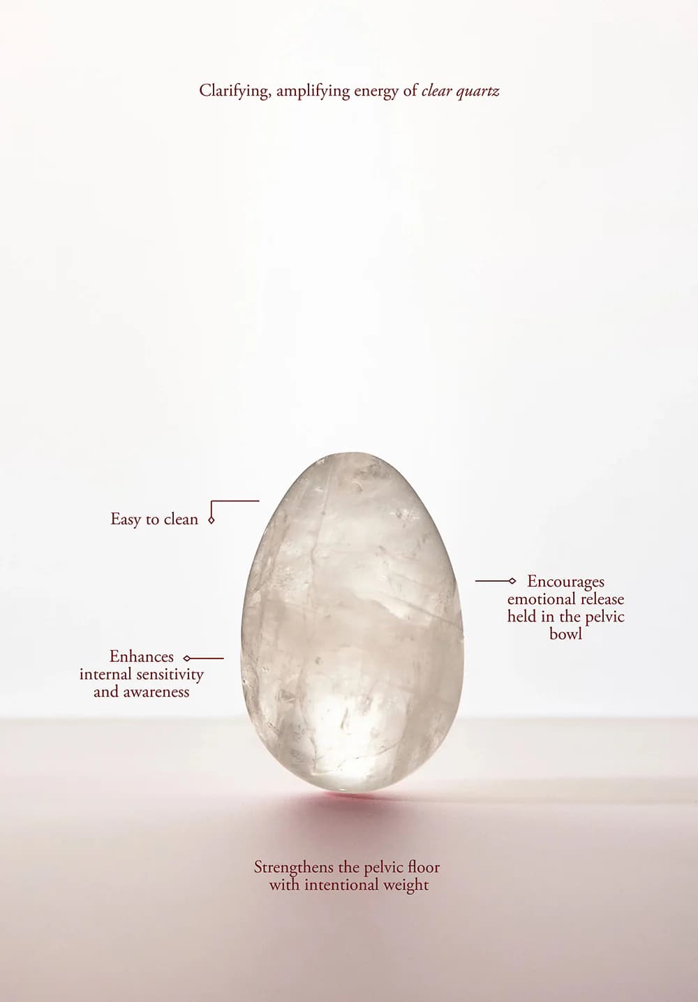 Chakrubs Prism Yoni Egg Clear Quartz (non-drilled) thumbnail 3