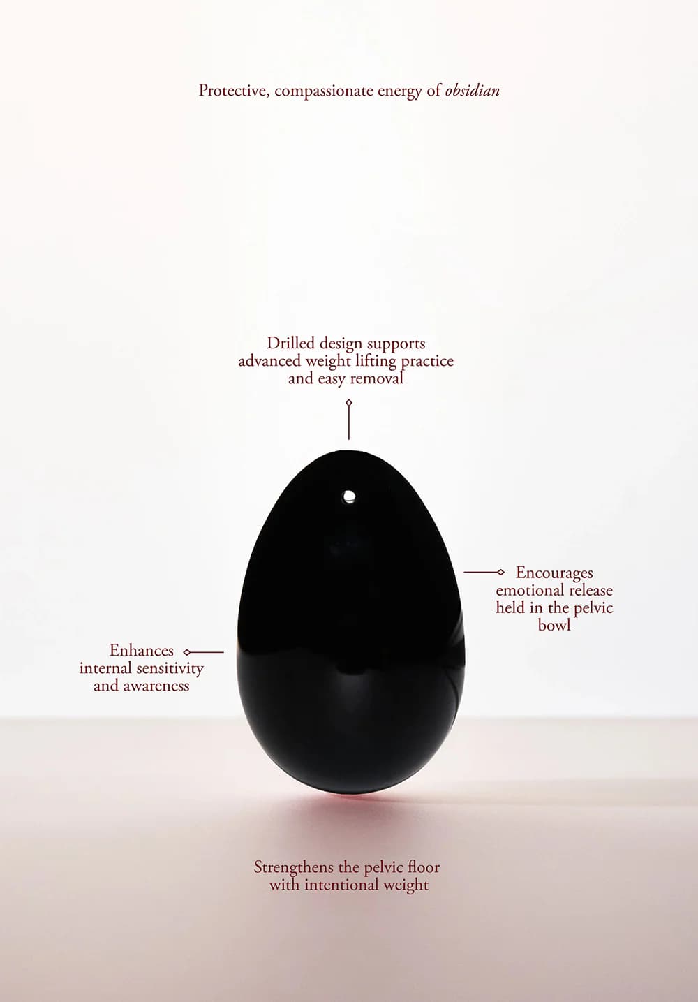 Chakrubs Xaga Yoni Egg Obsidian (drilled) thumbnail 6