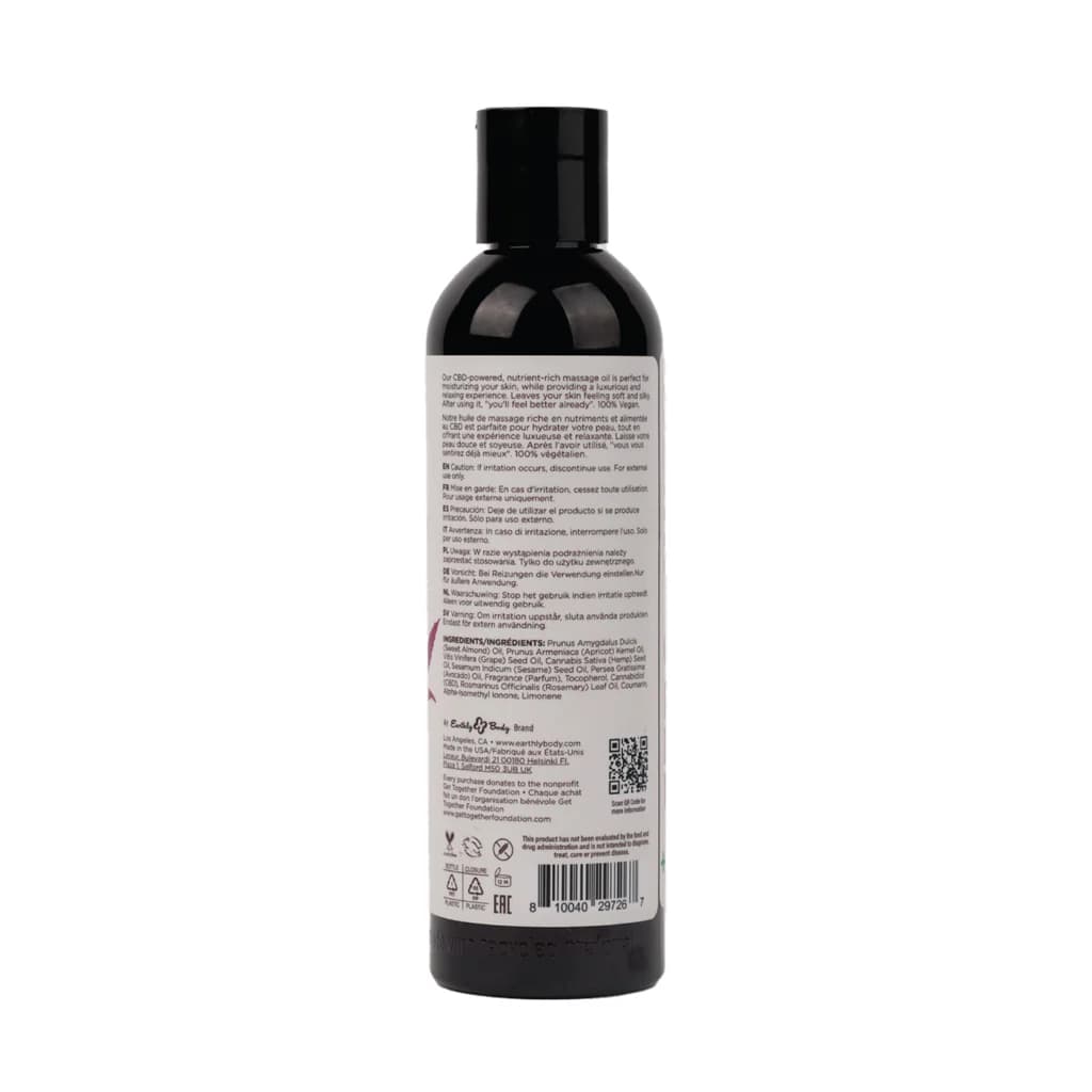 Earthly Body Hemp Seed CBD Relaxing Massage and Body Oil Skinny Dip 8 oz. thumbnail 2