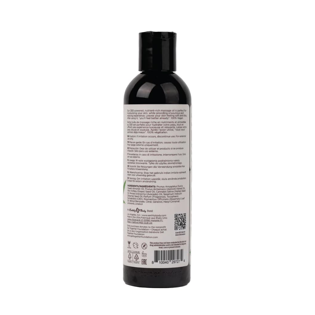 Earthly Body Hemp Seed CBD Relaxing Massage and Body Oil Naked in the Woods 8 oz. thumbnail 2