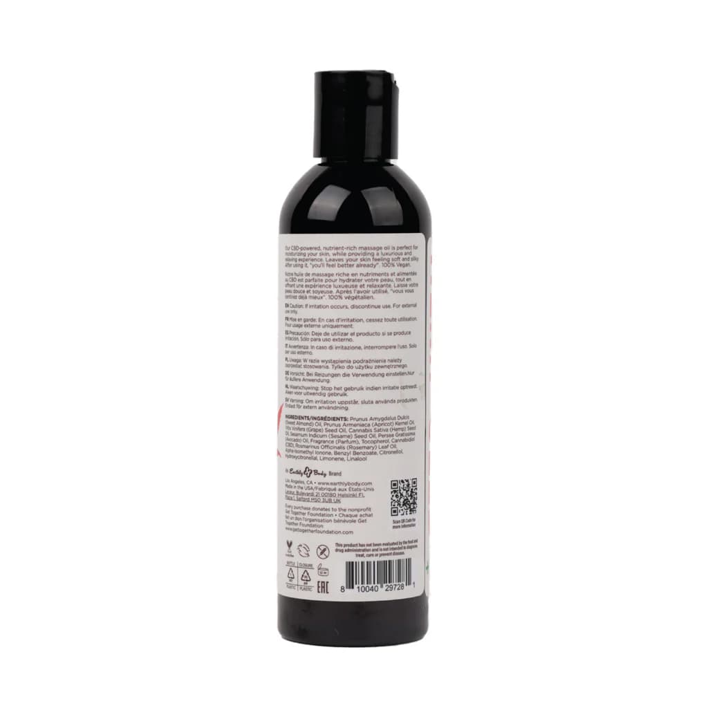 Earthly Body Hemp Seed CBD Relaxing Massage and Body Oil Isle of You 8 oz. thumbnail 2