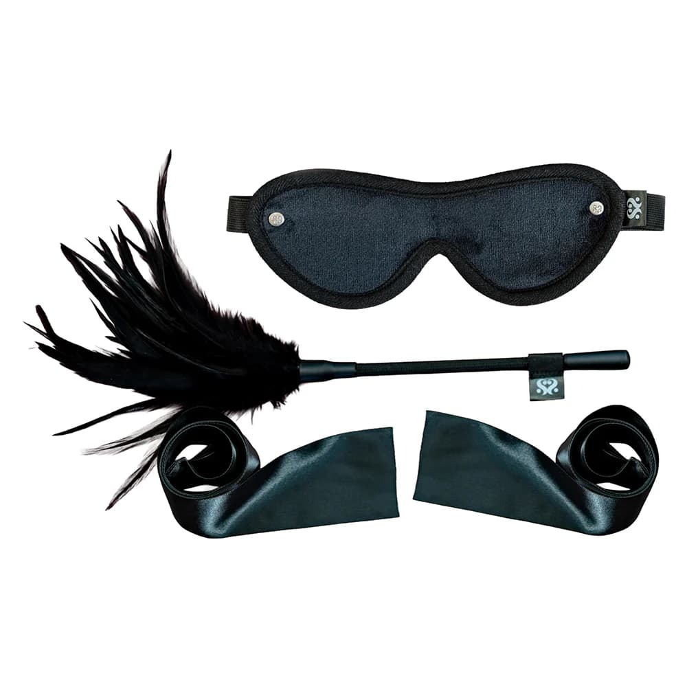 SEI MIO Strict Tease Ribbon Ties, Blindfold and Tickler Kit thumbnail 2