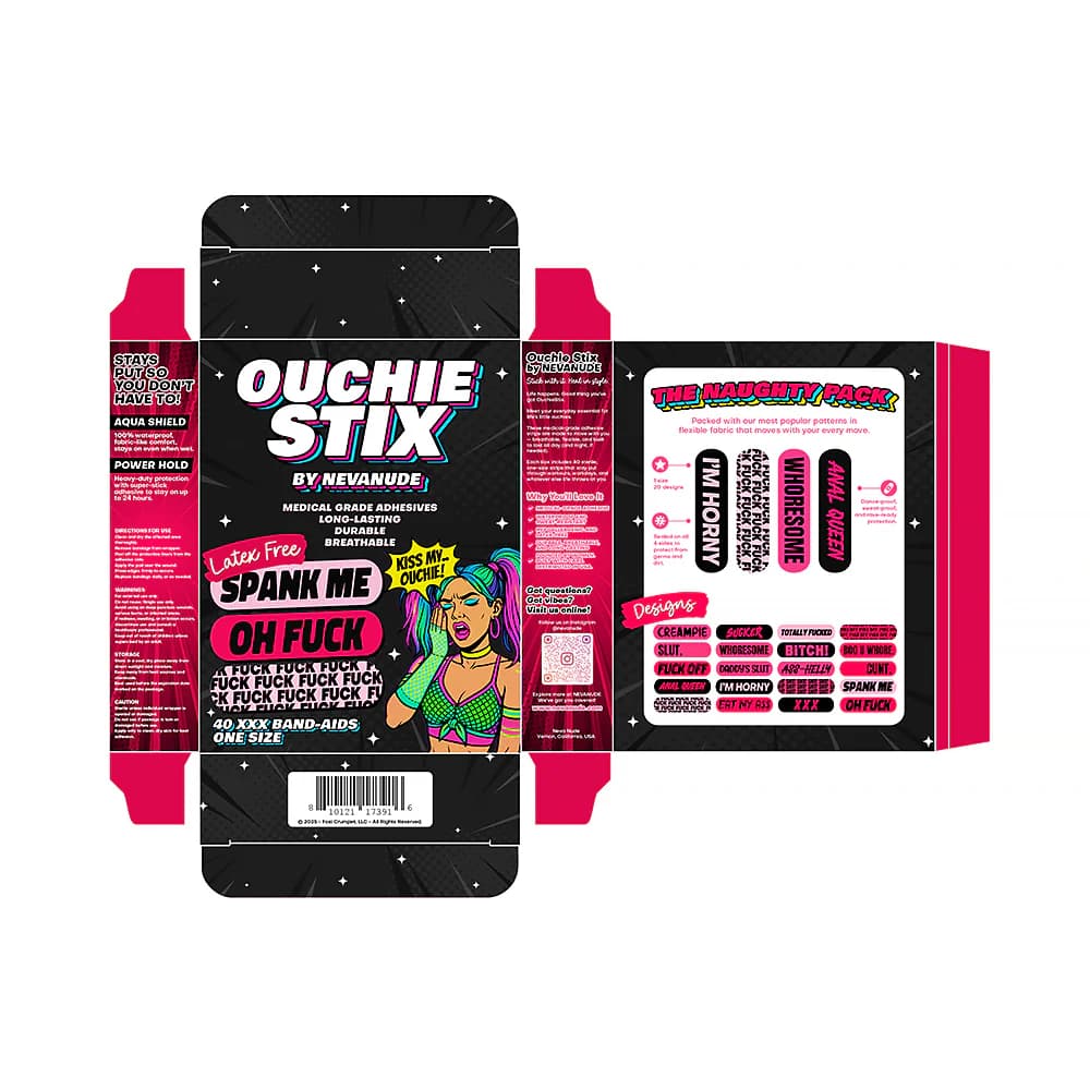 Ouchie Stix by Neva Nude Naughty Naughty XXX Bandages 40-Pack thumbnail 2
