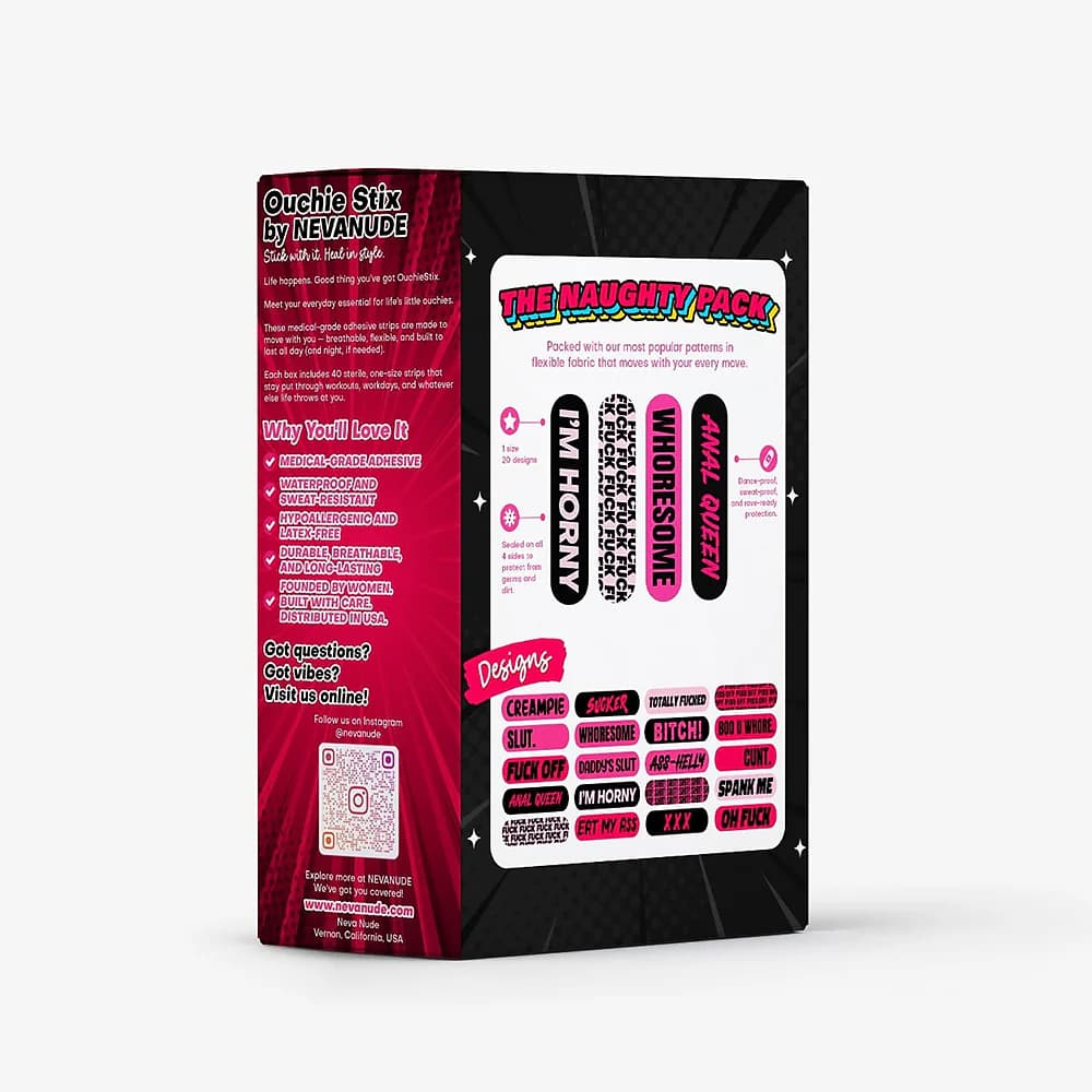 Ouchie Stix by Neva Nude Naughty Naughty XXX Bandages 40-Pack thumbnail 3