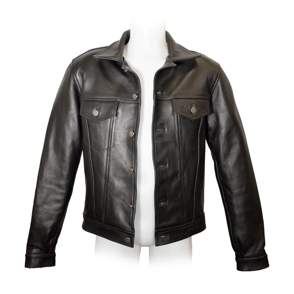 Prowler RED Leather Trucker Jacket L thumbnail 2