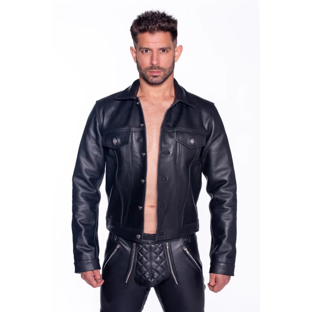 Prowler RED Leather Trucker Jacket S thumbnail 4