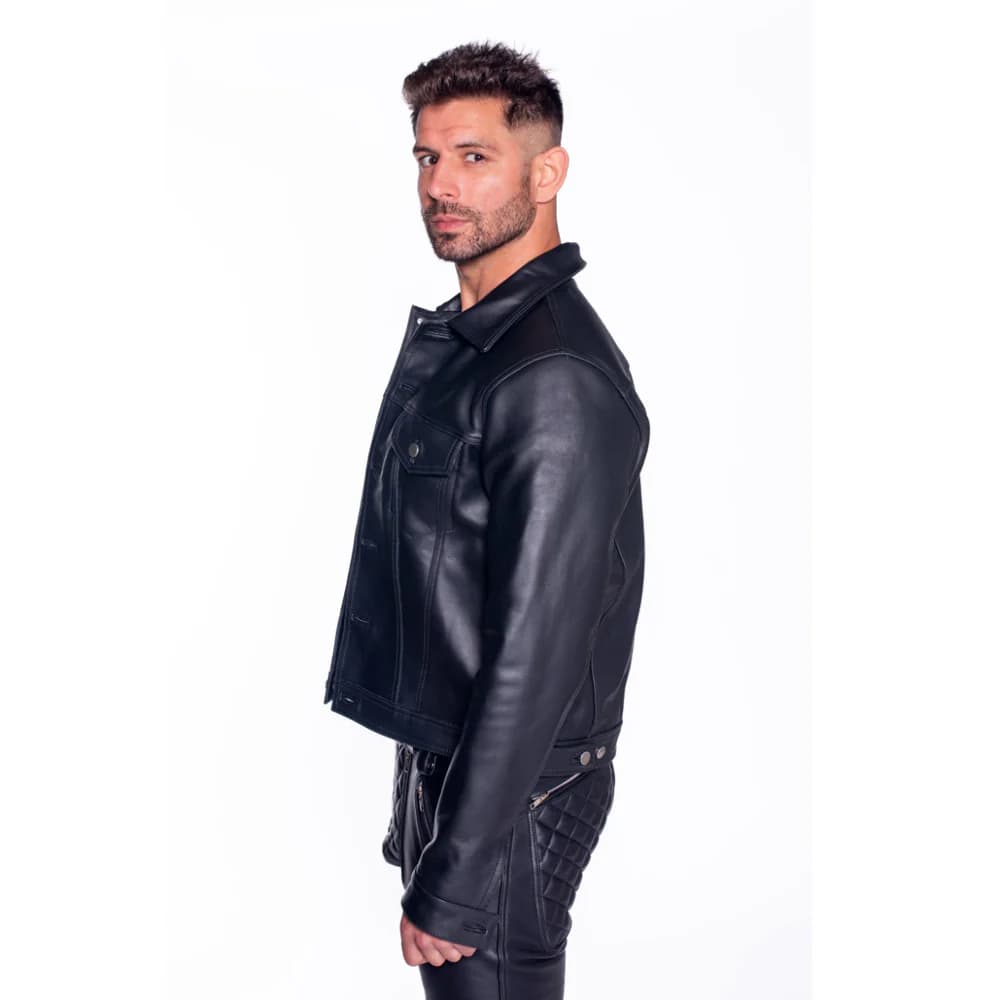 Prowler RED Leather Trucker Jacket 2XL thumbnail 5