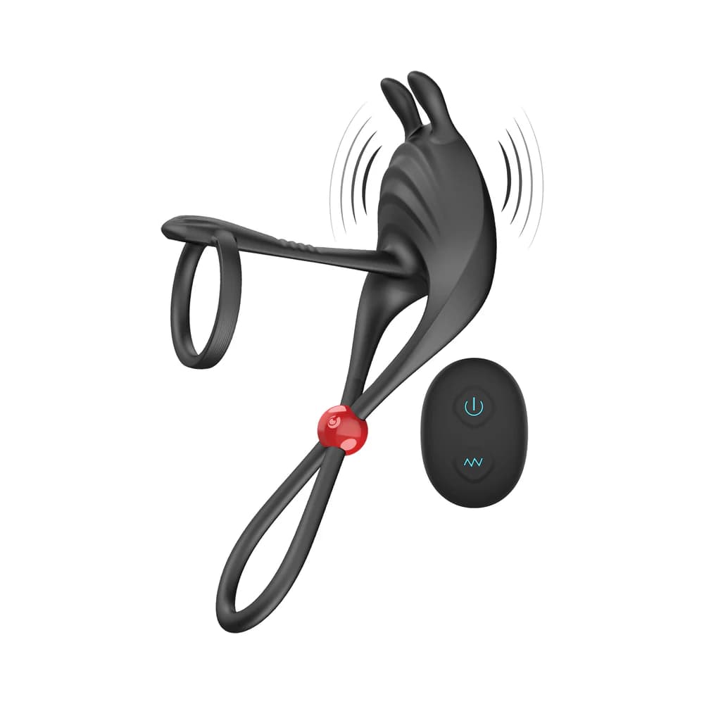 Cockpower Remote Control Cock Ring & Ball Cinch Black thumbnail 2