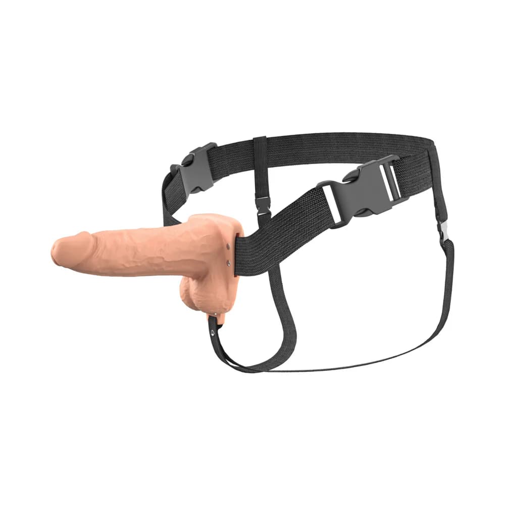 Fantasy X-Tensions Elite Vibrating Hollow Silicone Strap-On 6 in. Light thumbnail 3