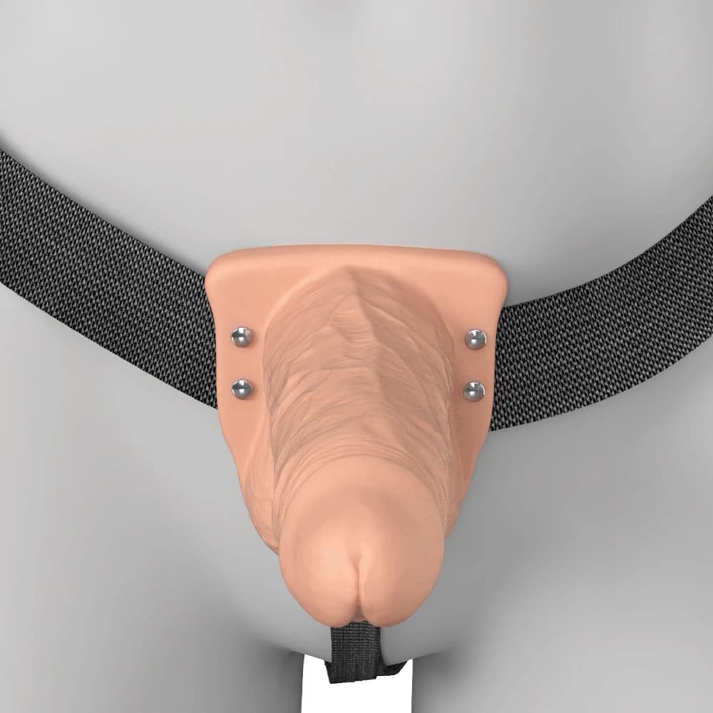 Fantasy X-Tensions Elite Vibrating Hollow Silicone Strap-On 6 in. Light thumbnail 9