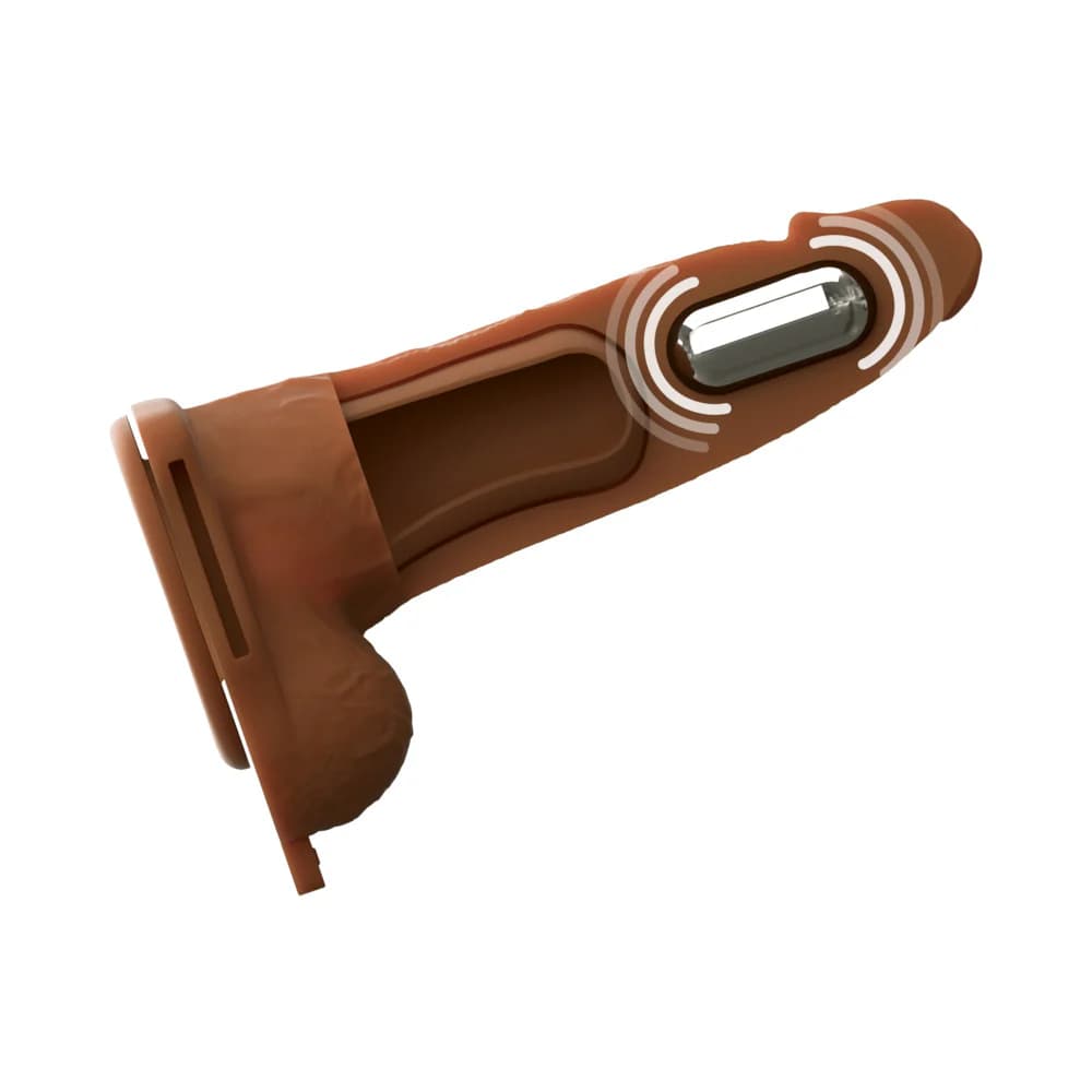 Fantasy X-Tensions Elite Vibrating Hollow Silicone Strap-On 6 in. Brown thumbnail 2