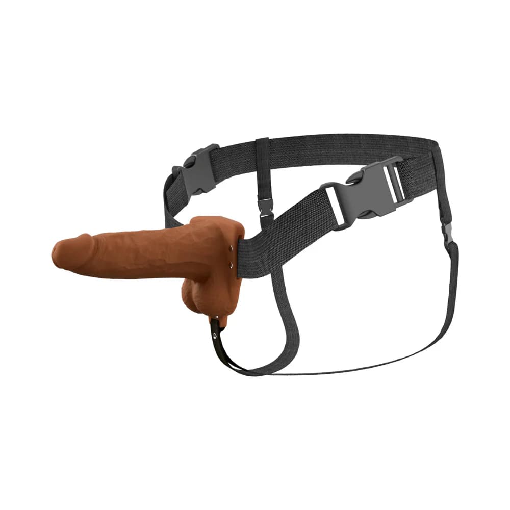 Fantasy X-Tensions Elite Vibrating Hollow Silicone Strap-On 6 in. Brown thumbnail 3