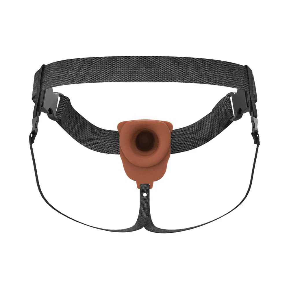 Fantasy X-Tensions Elite Vibrating Hollow Silicone Strap-On 6 in. Brown thumbnail 4