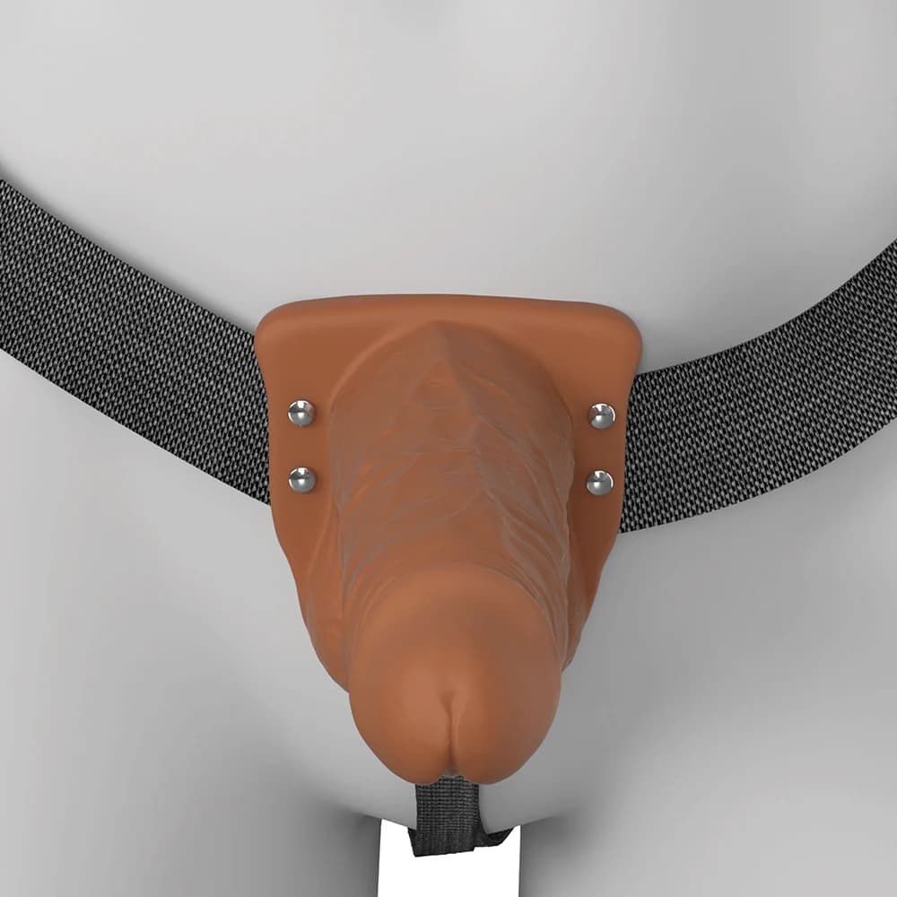 Fantasy X-Tensions Elite Vibrating Hollow Silicone Strap-On 6 in. Brown thumbnail 9
