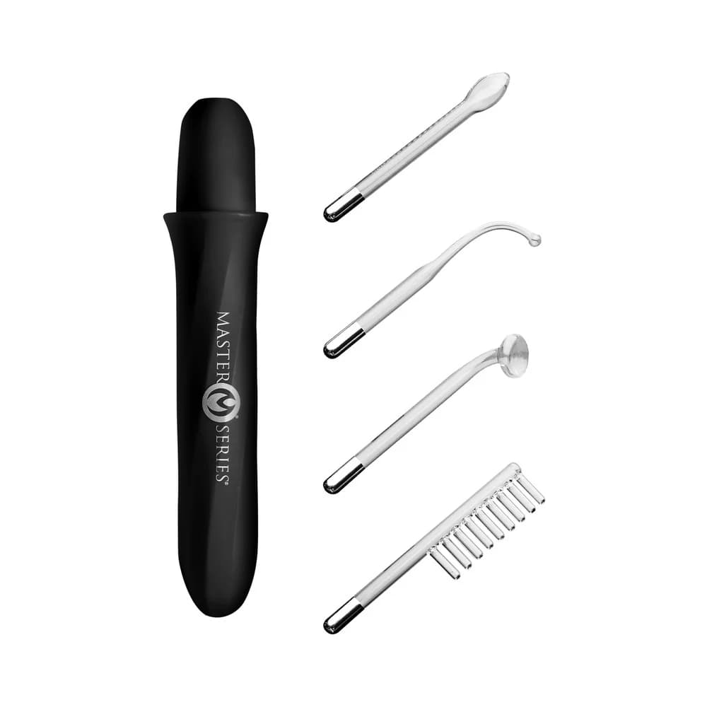 Master Series Elektrawand Rechargeable E-Stim Wand with Attachments Black thumbnail 2